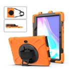 For Samsung Galaxy Tab Active Pro T540 / T545 / Tab Active4 Pro Shockproof Colorful Silicone + PC Protective Case with Holder & Hand Grip Strap(Orange) - 2