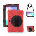 For Samsung Galaxy Tab Active Pro T540 / T545 / Tab Active4 Pro Shockproof Colorful Silicone + PC Protective Case with Holder & Hand Grip Strap(Red) - 1