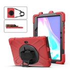 For Samsung Galaxy Tab Active Pro T540 / T545 / Tab Active4 Pro Shockproof Colorful Silicone + PC Protective Case with Holder & Hand Grip Strap(Red) - 2