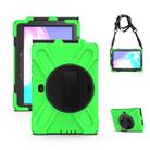 For Samsung Galaxy Tab Active Pro T540 / T545 / Tab Active4 Pro Shockproof Colorful Silicone + PC Protective Case with Holder & Hand Grip Strap(Green) - 1