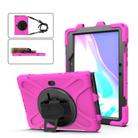 For Samsung Galaxy Tab Active Pro T540 / T545 / Tab Active4 Pro Shockproof Colorful Silicone + PC Protective Case with Holder & Hand Grip Strap(Rose Red) - 2