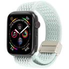 For Apple Watch 46mm / 49mm / 45mm / 44mm Magnetic Buckle Breathable Knitted Nylon Watch Band(Light Mint) - 1