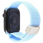 For Apple Watch 46mm / 49mm / 45mm / 44mm Magnetic Buckle Breathable Knitted Nylon Watch Band(Light Blue) - 2