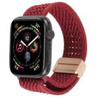 For Apple Watch 46mm / 49mm / 45mm / 44mm Magnetic Buckle Breathable Knitted Nylon Watch Band(Wine Red) - 1