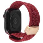 For Apple Watch 46mm / 49mm / 45mm / 44mm Magnetic Buckle Breathable Knitted Nylon Watch Band(Wine Red) - 2