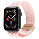 For Apple Watch 46mm / 49mm / 45mm / 44mm Magnetic Buckle Breathable Knitted Nylon Watch Band(Pink Sand) - 1