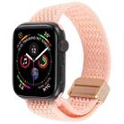 For Apple Watch 46mm / 49mm / 45mm / 44mm Magnetic Buckle Breathable Knitted Nylon Watch Band(Dark Pink Sand) - 1