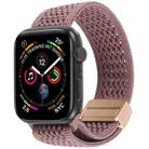 For Apple Watch 46mm / 49mm / 45mm / 44mm Magnetic Buckle Breathable Knitted Nylon Watch Band(Dark Purple) - 1