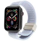 For Apple Watch 42mm / 41mm / 40mm / 38mm Magnetic Buckle Breathable Knitted Nylon Watch Band(Pearl Grey) - 1