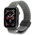 For Apple Watch 42mm / 41mm / 40mm / 38mm Magnetic Buckle Breathable Knitted Nylon Watch Band(Olive Green) - 1