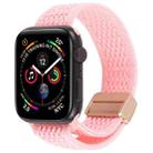 For Apple Watch 42mm / 41mm / 40mm / 38mm Magnetic Buckle Breathable Knitted Nylon Watch Band(Bright Pink) - 1