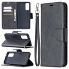 For Samsung Galaxy S20 FE 5G / S20 Lite Lambskin Texture Pure Color Horizontal Flip PU Leather Case with Holder & Card Slots & Wallet & Lanyard(Black) - 1