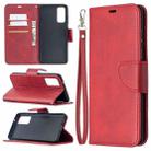For Samsung Galaxy S20 FE 5G / S20 Lite Lambskin Texture Pure Color Horizontal Flip PU Leather Case with Holder & Card Slots & Wallet & Lanyard(Red) - 1