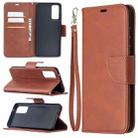 For Samsung Galaxy S20 FE 5G / S20 Lite Lambskin Texture Pure Color Horizontal Flip PU Leather Case with Holder & Card Slots & Wallet & Lanyard(Brown) - 1