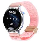 20mm Magnetic Buckle Breathable Knitted Nylon Watch Band(Bright Pink) - 1