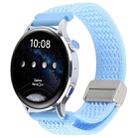 22mm Magnetic Buckle Breathable Knitted Nylon Watch Band(Light Blue) - 1