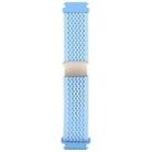 22mm Magnetic Buckle Breathable Knitted Nylon Watch Band(Light Blue) - 2
