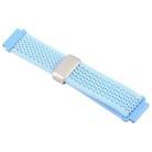22mm Magnetic Buckle Breathable Knitted Nylon Watch Band(Light Blue) - 3