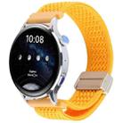 22mm Magnetic Buckle Breathable Knitted Nylon Watch Band(Yellow-Orange) - 1