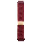 22mm Magnetic Buckle Breathable Knitted Nylon Watch Band(Wine Red) - 2