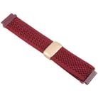 22mm Magnetic Buckle Breathable Knitted Nylon Watch Band(Wine Red) - 3