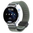 22mm Magnetic Buckle Breathable Knitted Nylon Watch Band(Olive Green) - 1