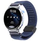22mm Magnetic Buckle Breathable Knitted Nylon Watch Band(Dark Blue) - 1