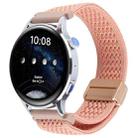 22mm Magnetic Buckle Breathable Knitted Nylon Watch Band(Dull Pink) - 1
