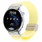 22mm Magnetic Buckle Breathable Knitted Nylon Watch Band(Light Yellow) - 1