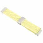 22mm Magnetic Buckle Breathable Knitted Nylon Watch Band(Light Yellow) - 3
