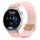 22mm Magnetic Buckle Breathable Knitted Nylon Watch Band(Pink Sand) - 1