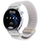 22mm Magnetic Buckle Breathable Knitted Nylon Watch Band(Pearl White) - 1