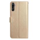 For Samsung Galaxy F16 Rose Flower Embossing Pattern Leather Phone Case(Gold) - 3