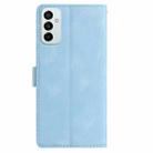 For Samsung Galaxy M23 Rose Flower Embossing Pattern Leather Phone Case(Sky Blue) - 3