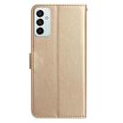 For Samsung Galaxy M23 Rose Flower Embossing Pattern Leather Phone Case(Gold) - 3