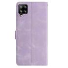 For Samsung Galaxy M32 Rose Flower Embossing Pattern Leather Phone Case(Light Purple) - 3