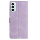 For Samsung Galaxy M52 Rose Flower Embossing Pattern Leather Phone Case(Light Purple) - 3