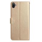For Samsung Galaxy F06 Rose Flower Embossing Pattern Leather Phone Case(Gold) - 3