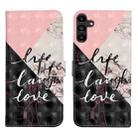 For Samsung Galaxy A17 5G Oil Embossed 3D Drawing Leather Phone Case(Stitching Marble) - 1
