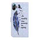 For Samsung Galaxy A07 5G Oil Embossed 3D Drawing Leather Phone Case(Blue Feather) - 3