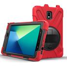 For Samsung Galaxy Tab Active 2 8.0 T390/T395/T397 Shockproof Colorful Silicone + PC Protective Case with Holder & Hand Grip Strap & Pen Slot(Red) - 2