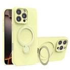 For iPhone 16 Pro Max Liquid Silicone MagSafe Holder Phone Case(Yellow) - 1