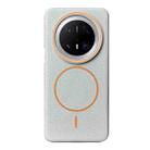 For Huawei Mate 70 Pro / 70 Pro+ Thin Circle MagSafe Litchi Grain TPU Phone Case(Grey Orange) - 1