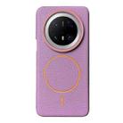 For Huawei Mate 70 Pro / 70 Pro+ Thin Circle MagSafe Litchi Grain TPU Phone Case(Purple Orange) - 1