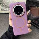 For Huawei Mate 70 Pro / 70 Pro+ Thin Circle MagSafe Litchi Grain TPU Phone Case(Purple Orange) - 2