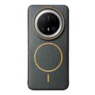 For Huawei Mate 70 Pro / 70 Pro+ Thin Circle MagSafe Litchi Grain TPU Phone Case(Black Orange) - 1