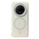 For Huawei Mate 70 Pro / 70 Pro+ Thin Circle MagSafe Litchi Grain TPU Phone Case(White Grey) - 1