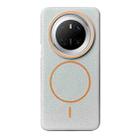 For Huawei Mate 70 Thin Circle MagSafe Litchi Grain TPU Phone Case(Grey Orange) - 1