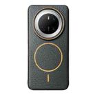 For Huawei Mate 70 Thin Circle MagSafe Litchi Grain TPU Phone Case(Black Orange) - 1