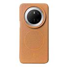 For Huawei Mate 70 Thin Circle MagSafe Litchi Grain TPU Phone Case(Gold Brown) - 1